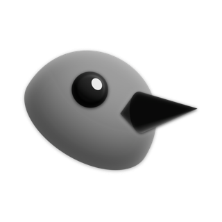 The grey catbird head with a black eye and a dark beak, on a transparent background.